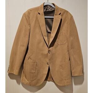 Bullock & Jones 100% Cotton Classic Tan Blazer Suit Jacket Model BOND, Sz 42L